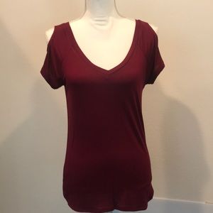 NOBO No Boundaries Martin V Neck Open Short Sleeve Womens Shirts M